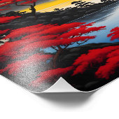 Ruhiger Bergsee bei Sonnenuntergang Fotodruck (Ecke)