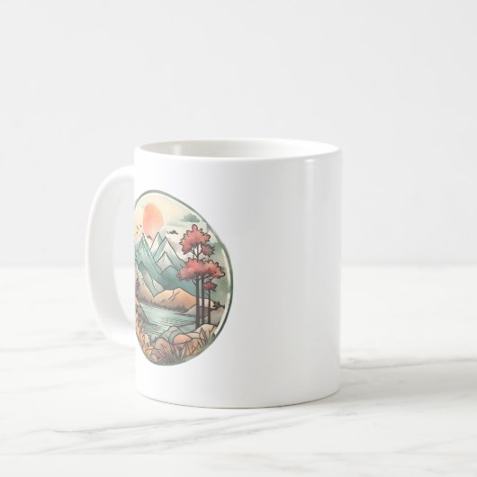 Ruhiger Bergsee Kaffeetasse (Vorderseite Links)