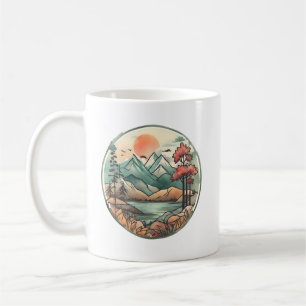 Ruhiger Bergsee Kaffeetasse