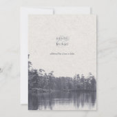 ruhiger Bergsee Vintage blaue Hochzeit Einladung (Rückseite)