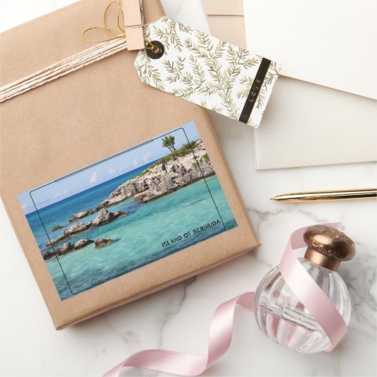 Ruhiger Bermuda-Ozean Rechteckiger Aufkleber (Schenken)