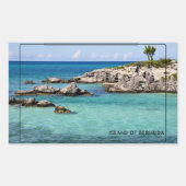 Ruhiger Bermuda-Ozean Rechteckiger Aufkleber (Vorderseite)