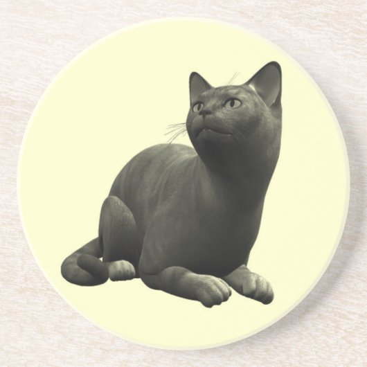 Ruhiger Black Cat Untersetzer (Vorne)