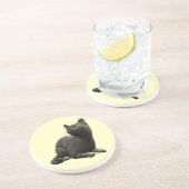 Ruhiger Black Cat Untersetzer (Seite)
