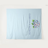 Ruhiger blauer Blumenstrauß Wandteppich (Vorderseite (Horizontal))