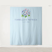 Ruhiger blauer Blumenstrauß Wandteppich (Vorderseite)