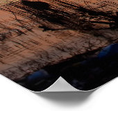 Ruhiger Blossom: Sonnenuntergang über einem japani Poster (Ecke)