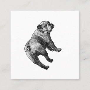 Ruhiger Bulldogge, sanftes Emblem Quadratische Visitenkarte