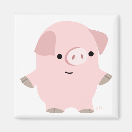 Ruhiger Cartoon Pig-Magnet Magnet (Vorne)