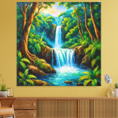 Ruhiger Dschungelwasserfall Leinwanddruck (Insitu (Wohnzimmer))