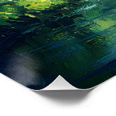 Ruhiger Fluss, der durch dichten Dschungel fließt Poster (Ecke)