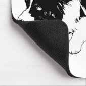 ruhiger Fokus im Umriss, Corgi Mousepad (Ecke)