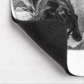 Ruhiger Fokus, ruhende Möpse Mousepad (Ecke)