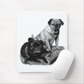 Ruhiger Fokus, schattierte Möpse Mousepad (Mit Mouse)