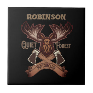 Ruhiger Forest Motorclub, Cooler Bike Papa persona Fliese