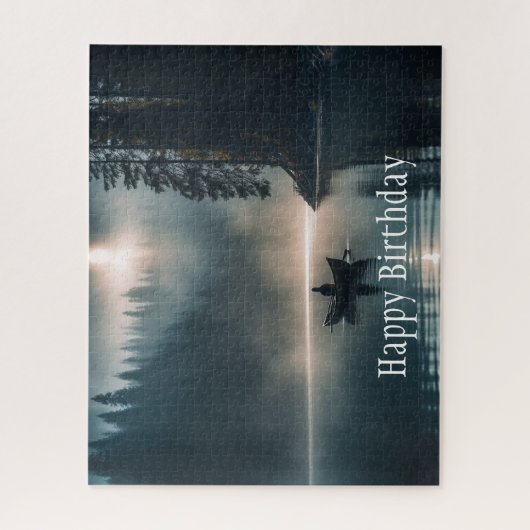 Ruhiger Friedlicher See Bootstag Geburtstag Puzzle (Vertikal)