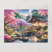 Ruhiger Frühling-Abend im japanischen Garten