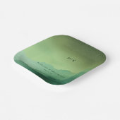 Ruhiger grüner Farbverlauf Aquarell Pappteller (Gewinkelt)