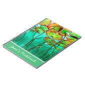 ruhiger grüner Teich mit Lilypaden Notizblock (Linke Seite)