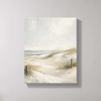 Ruhiger Horizont Leinen Dünen – Küstenkunst Leinwanddruck