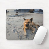 Ruhiger Hund am Strand Mousepad (Mit Mouse)