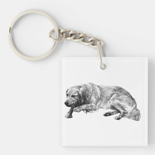 Ruhiger Hund Schlüsselanhänger (Vorderseite)