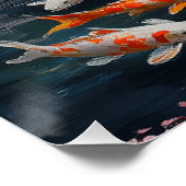 Ruhiger japanischer Garten mit Koi Pond Poster (Ecke)