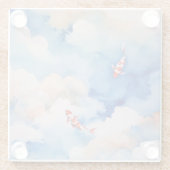 Ruhiger japanischer Koi im Wolkenglas-Untersetzer Glasuntersetzer (Rückseite)