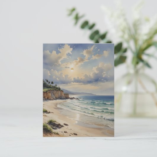 Ruhiger Küstensunrise Postkarte (Stehend Vorderseite)