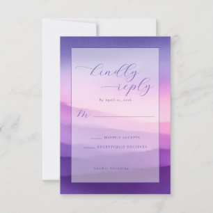 Ruhiger Lila-Farbenverlauf Ombre RSVP Karte