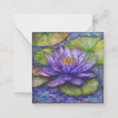 Ruhiger Lila Lotus Pond Mitteilungskarte (Vorderseite)