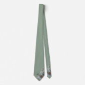 Ruhiger Luxus Salbei Grün Botanisches Monogramm Br Krawatte (Vorderseite)