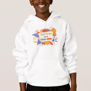 Ruhiger Mensch mit lauter Gedanken blau gelb Hoodie