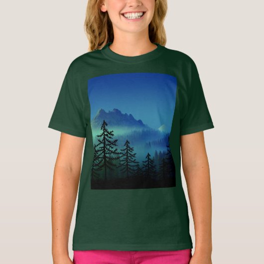 RUHIGER MITTERNACHTSWALD BERG T-Shirt (Vorderseite)