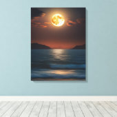 Ruhiger Mondlichtsee Leinwanddruck (Insitu (Holzboden))