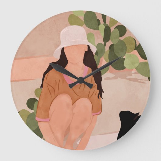 Ruhiger Nachmittag Große Wanduhr (Vorderseite)