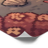 Ruhiger, pixeliger Sonnenaufgang über dem Ozean mi Poster (Ecke)