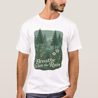 Ruhiger Regenwald – Atme mit dem Regen Kunst T-Shirt