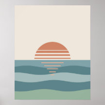 Ruhiger Retro-Sonnenuntergang Pastell Modern