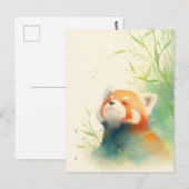 Ruhiger Roter Panda im sonnigen Bambuswald Postkarte (Vorne/Hinten)