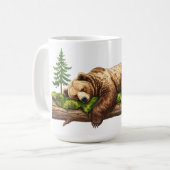 Ruhiger Schlafbär Rustikales Wald Kaffeetasse (Vorderseite Links)