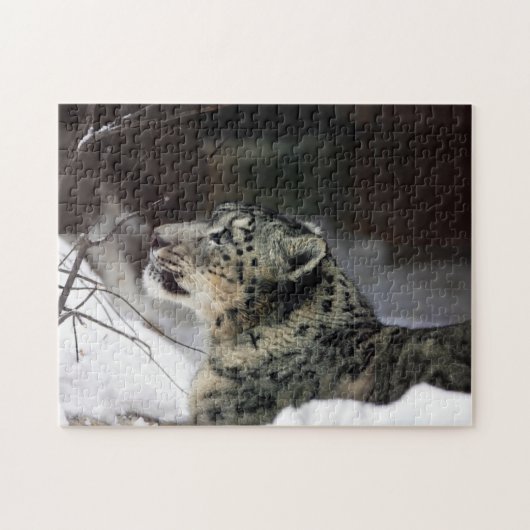Ruhiger Schneeleopard Puzzle (Horizontal)