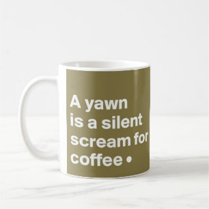 Ruhiger Schrei für die Tasse des Kaffees