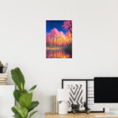 Ruhiger See Embraced by Tall Trees Poster (Heimbüro)