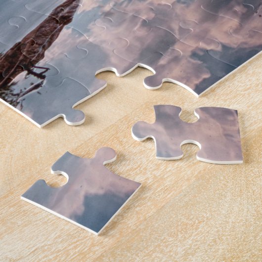 Ruhiger See mit Berg im Hintergrund Puzzle (Seite)