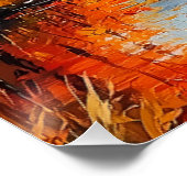 Ruhiger See umgeben von Herbstbäumen Poster (Ecke)