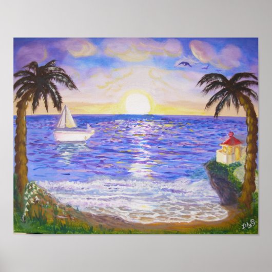 Ruhiger Sommer am Strand Poster (Vorne)