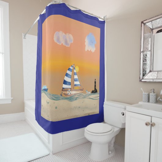 ruhiger Sonnenuntergang Duschvorhang (Beispiel)