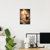 Ruhiger Sonnenuntergang im Wald mit optionalem Rah Poster (Heimbüro)