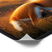 Ruhiger Sonnenuntergang im Wald mit optionalem Rah Poster (Ecke)